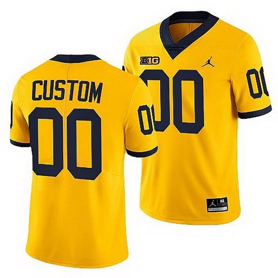 Michigan Wolverines Custom Maize College Football Men Jersey Michigan Wolverines Custom Maize College Football Men Jersey