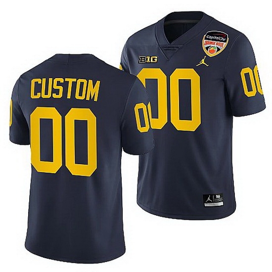 Michigan Wolverines Custom Navy 2021 Orange Bowl College Football Playoff Jersey Michigan Wolverines Custom Navy 2021 Orange Bowl College Football Playoff Jersey