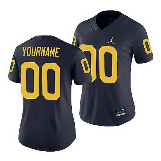 Michigan Wolverines Custom Navy Game Women'S Jersey Michigan Wolverines Custom Navy Game Women'S Jersey