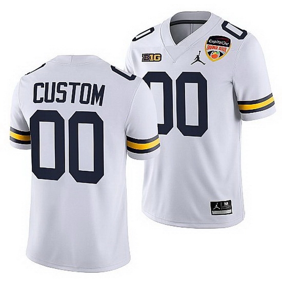 Michigan Wolverines Custom White 2021 Orange Bowl College Football Playoff Jersey Michigan Wolverines Custom White 2021 Orange Bowl College Football Playoff Jersey