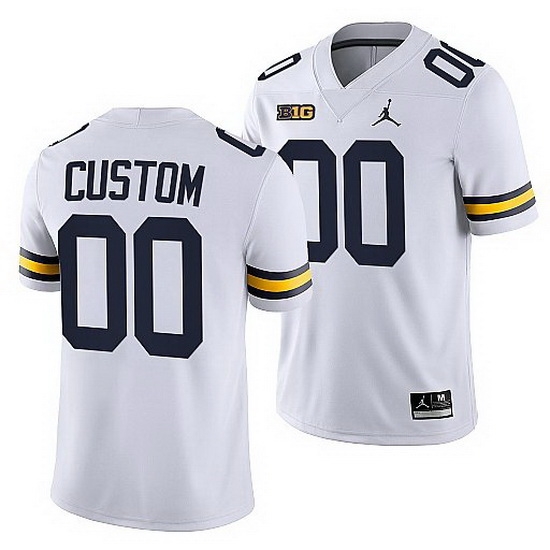 Michigan Wolverines Custom White College Football Men Jersey Michigan Wolverines Custom White College Football Men Jersey