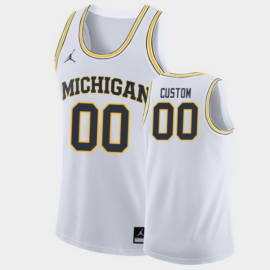 Michigan Wolverines Custom White Road College Basketball Jersey Michigan Wolverines Custom White Road College Basketball Jersey