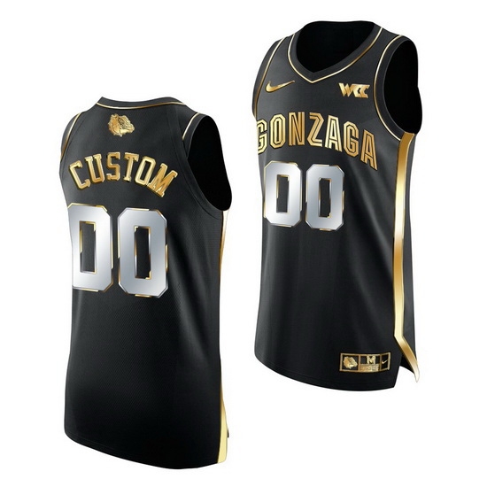Gonzaga Bulldogs Custom 2021 March Madness Golden Authentic Black Jersey Gonzaga Bulldogs Custom 2021 March Madness Golden Authentic Black Jersey