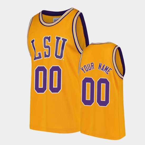 LSU Tiger Custom Gold Replica College Basketball Jersey LSU Tiger Custom Gold Replica College Basketball Jersey