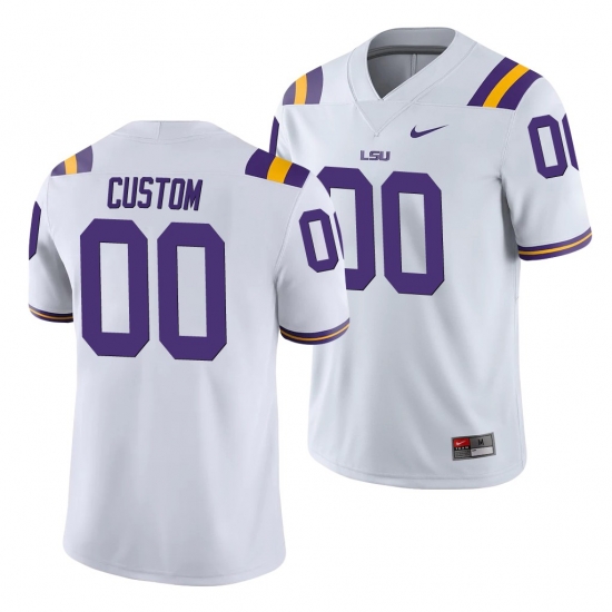 LSU Tiger Custom White College Football Men'S Jersey LSU Tiger Custom White College Football Men'S Jersey