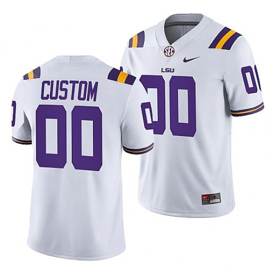 Lsu Tigers Custom White College Football Men Jersey Lsu Tigers Custom White College Football Men Jersey