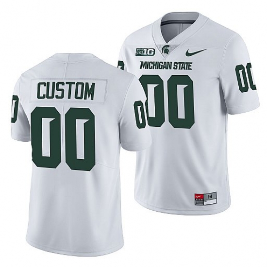 Michigan State Spartans Custom White College Football Men Jersey Michigan State Spartans Custom White College Football Men Jersey