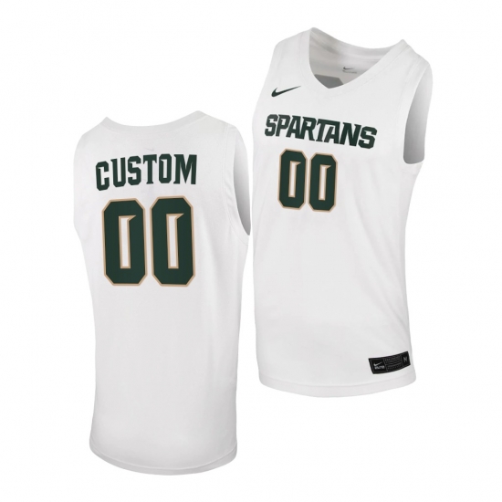 Michigan State Spartans Custom White Replica Men Jersey Michigan State Spartans Custom White Replica Men Jersey