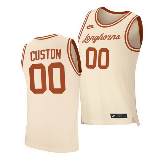 Texas Longhorns Custom Cream Retro Texas Longhorns Jersey Texas Longhorns Custom Cream Retro Texas Longhorns Jersey