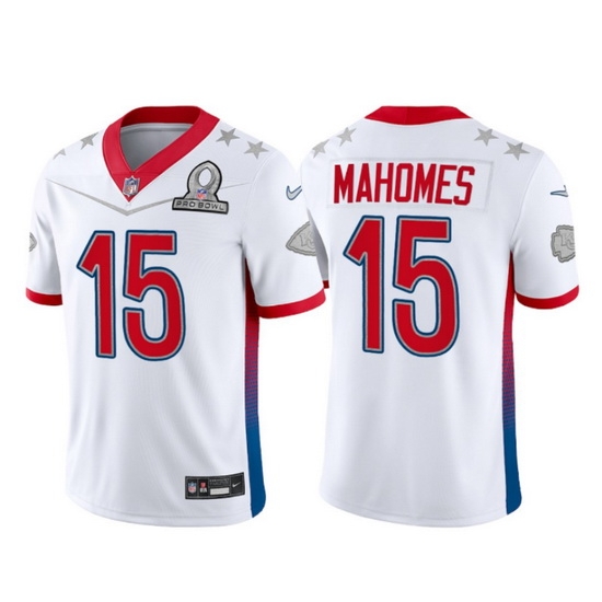 Men 2022 NFL Pro Bowl Kansas City Chiefs 15 Patrick Mahomes AFC White Jersey Men 2022 NFL Pro Bowl Kansas City Chiefs 15 Patrick Mahomes AFC White Jersey