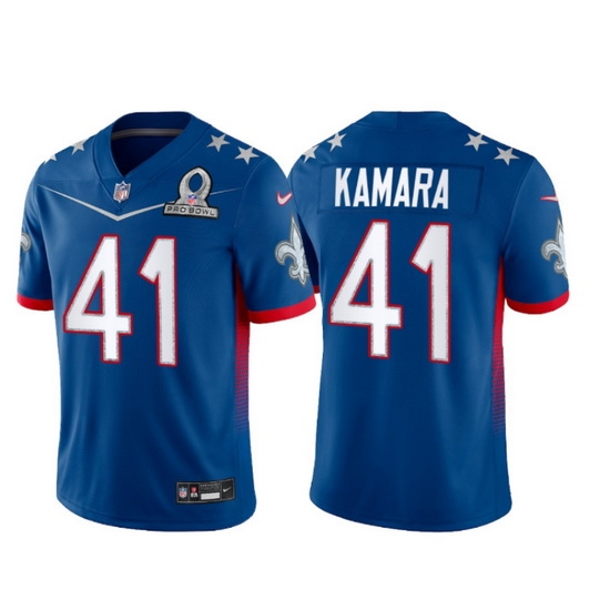 Men 2022 NFL Pro Bowl New Orleans Saints 41 Alvin Kamara NFC Blue Jersey Men 2022 NFL Pro Bowl New Orleans Saints 41 Alvin Kamara NFC Blue Jersey