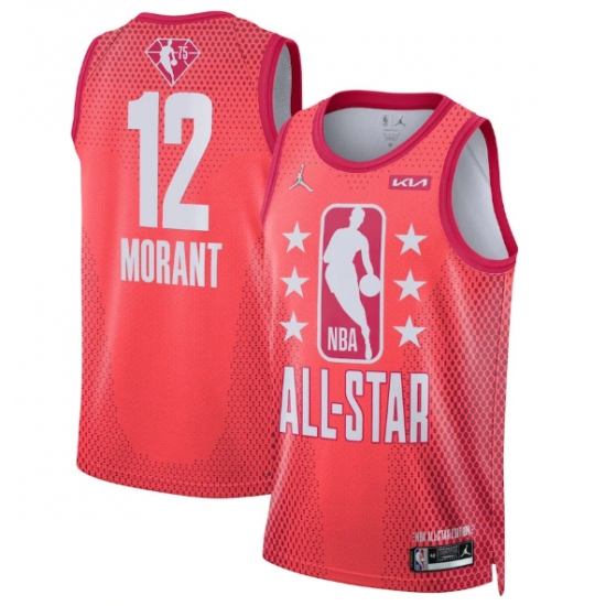 Men 2022 All Star 12 Ja Morant Maroon Stitched Basketball Jersey Men 2022 All Star 12 Ja Morant Maroon Stitched Basketball Jersey