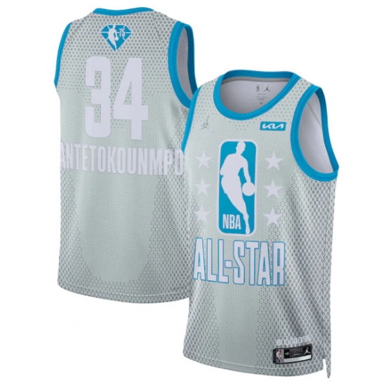 Men 2022 All Star 34 Giannis Antetokounmpo Gray Stitched Basketball Jersey Men 2022 All Star 34 Giannis Antetokounmpo Gray Stitched Basketball Jersey