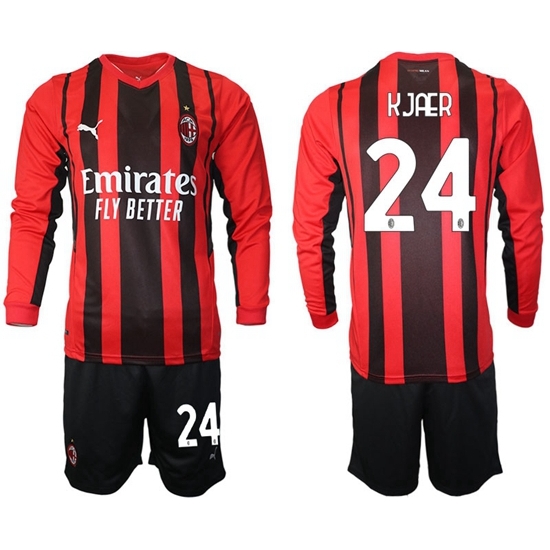 Men AC Milan Long Sleeve Soccer Jerseys 504 Men AC Milan Long Sleeve Soccer Jerseys 504