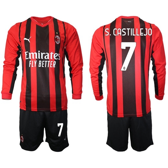 Men AC Milan Long Sleeve Soccer Jerseys 512 Men AC Milan Long Sleeve Soccer Jerseys 512