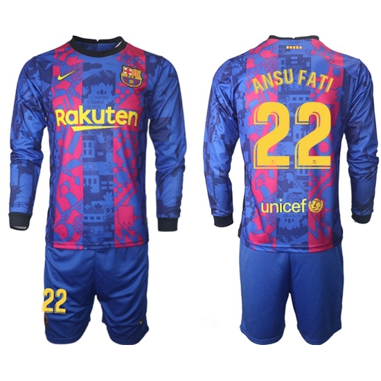 Men Barcelona Long Sleeve Soccer Jerseys 502 Men Barcelona Long Sleeve Soccer Jerseys 502