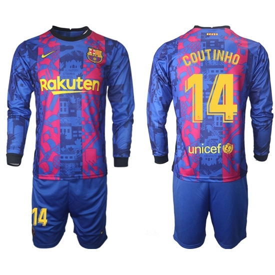Men Barcelona Long Sleeve Soccer Jerseys 509 Men Barcelona Long Sleeve Soccer Jerseys 509