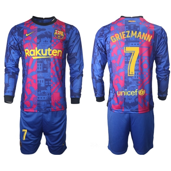 Men Barcelona Long Sleeve Soccer Jerseys 518 Men Barcelona Long Sleeve Soccer Jerseys 518