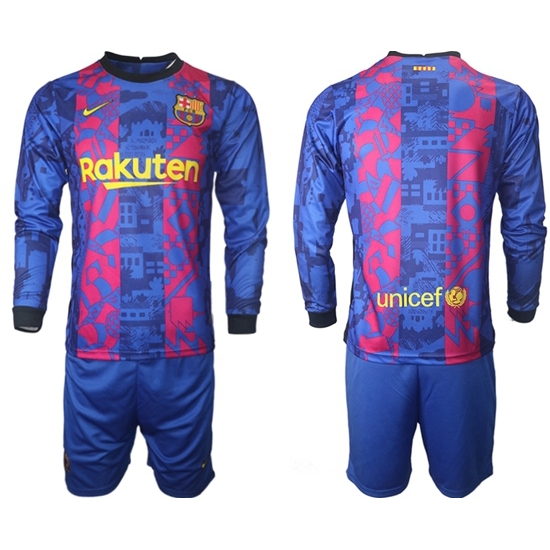 Men Barcelona Long Sleeve Soccer Jerseys 523 Men Barcelona Long Sleeve Soccer Jerseys 523