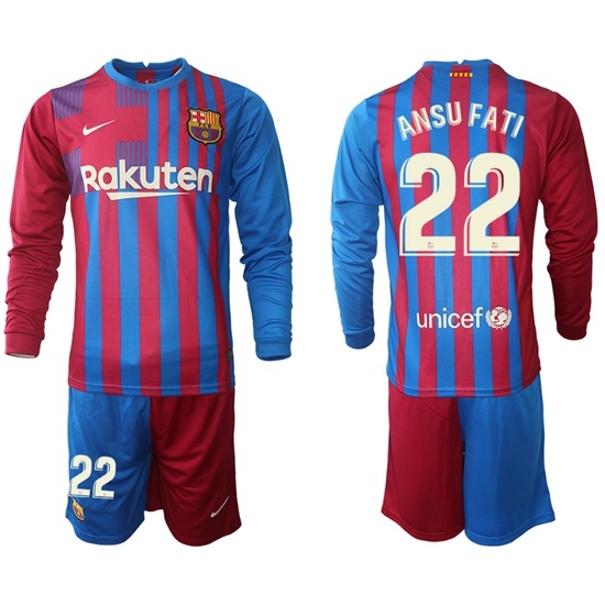 Men Barcelona Long Sleeve Soccer Jerseys 563 Men Barcelona Long Sleeve Soccer Jerseys 563