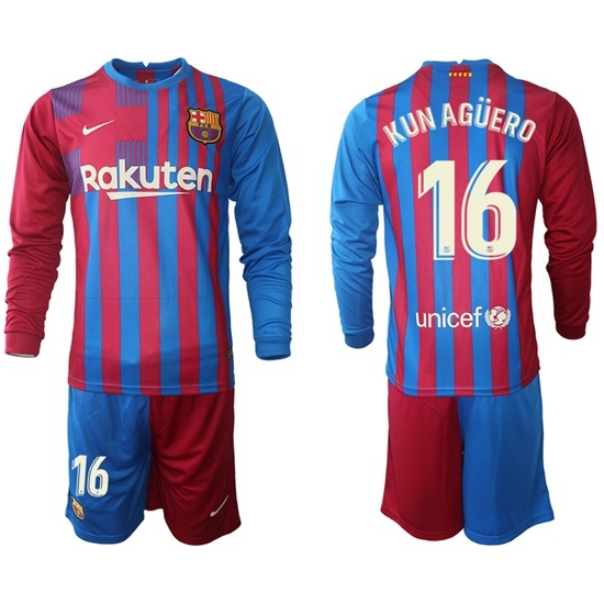 Men Barcelona Long Sleeve Soccer Jerseys 568 Men Barcelona Long Sleeve Soccer Jerseys 568