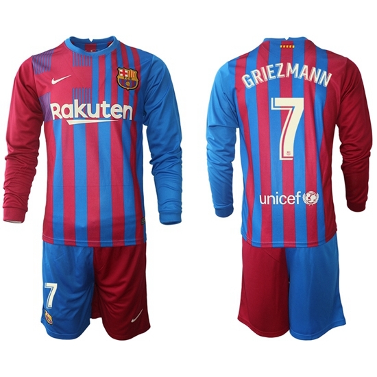 Men Barcelona Long Sleeve Soccer Jerseys 581 Men Barcelona Long Sleeve Soccer Jerseys 581