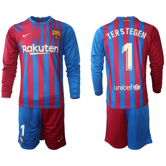 Men Barcelona Long Sleeve Soccer Jerseys 586 Men Barcelona Long Sleeve Soccer Jerseys 586