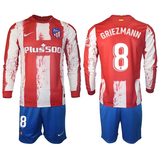 Men Atletico de Madrid Long Sleeve Soccer Jerseys 520 Men Atletico de Madrid Long Sleeve Soccer Jerseys 520