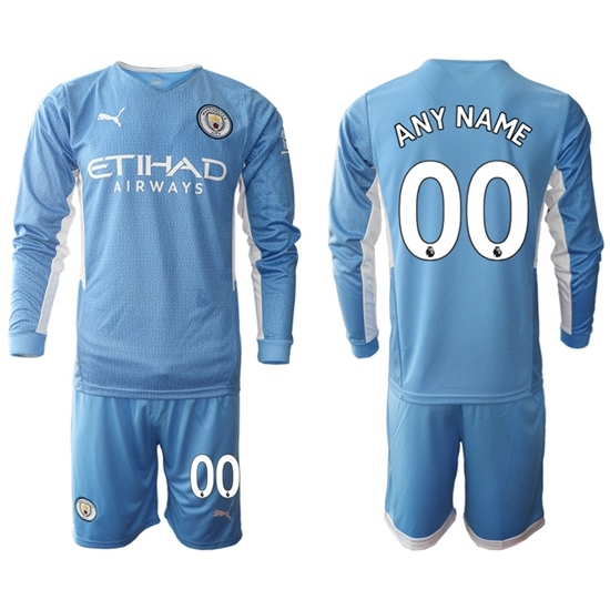 Men Manchester City Long Sleeve Soccer Jerseys 500 Customized Men Manchester City Long Sleeve Soccer Jerseys 500 Customized