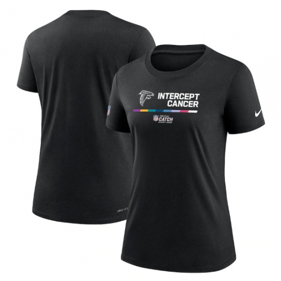 Women Atlanta Falcons 2022 Black Crucial Catch Performance T Shirt Women Atlanta Falcons 2022 Black Crucial Catch Performance T Shirt