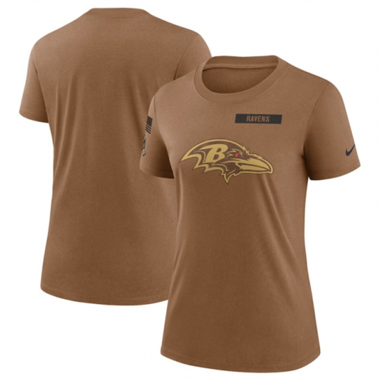 Women Baltimore Ravens 2023 Brown Salute To Service Legend Performance T Shirt Run Small Women Baltimore Ravens 2023 Brown Salute To Service Legend Performance T Shirt Run Small