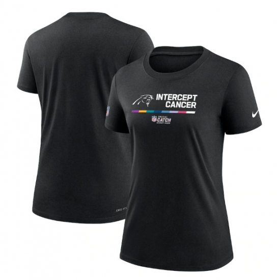 Women Carolina Panthers 2022 Black Crucial Catch Performance T Shirt Women Carolina Panthers 2022 Black Crucial Catch Performance T Shirt