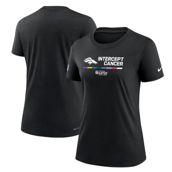 Women Denver Broncos 2022 Black Crucial Catch Performance T Shirt Women Denver Broncos 2022 Black Crucial Catch Performance T Shirt