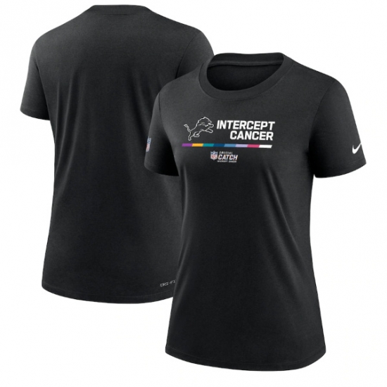 Women Detroit Lions 2022 Black Crucial Catch Performance T Shirt Women Detroit Lions 2022 Black Crucial Catch Performance T Shirt