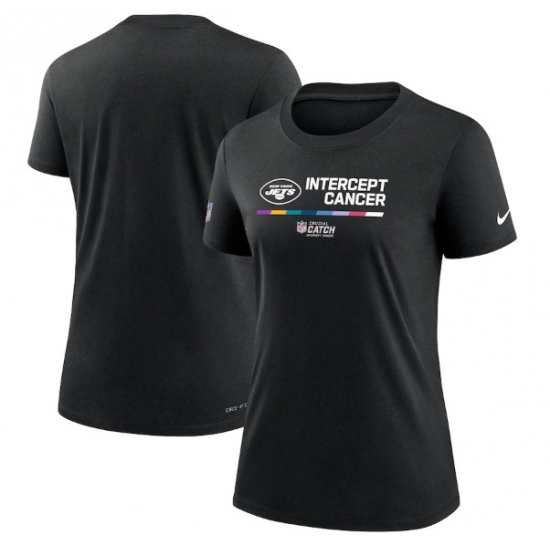 Women New York Jets 2022 Black Crucial Catch Performance T Shirt Women New York Jets 2022 Black Crucial Catch Performance T Shirt