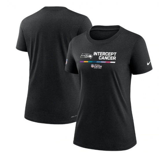 Women Seattle Seahawks 2022 Black Crucial Catch Performance T Shirt Women Seattle Seahawks 2022 Black Crucial Catch Performance T Shirt
