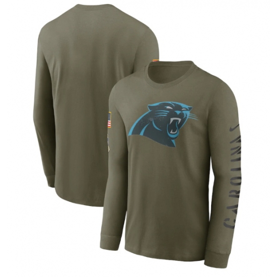 Men Carolina Panthers Olive 2022 Salute To Service Long Sleeve T Shirt Men Carolina Panthers Olive 2022 Salute To Service Long Sleeve T Shirt
