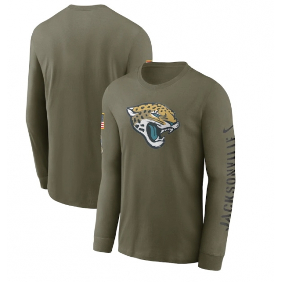 Men Jacksonville Jaguars Olive 2022 Salute To Service Long Sleeve T Shirt Men Jacksonville Jaguars Olive 2022 Salute To Service Long Sleeve T Shirt