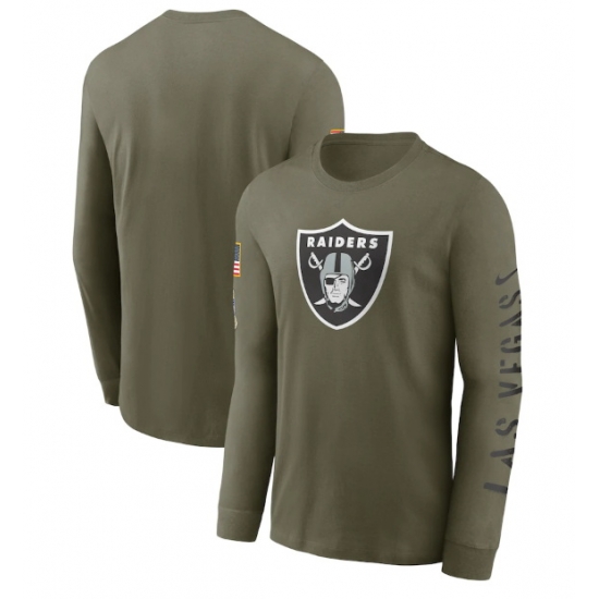 Men Las Vegas Raiders Olive 2022 Salute To Service Long Sleeve T Shirt Men Las Vegas Raiders Olive 2022 Salute To Service Long Sleeve T Shirt