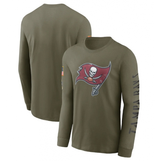 Men Tampa Bay Buccaneers Olive 2022 Salute To Service Long Sleeve T Shirt Men Tampa Bay Buccaneers Olive 2022 Salute To Service Long Sleeve T Shirt