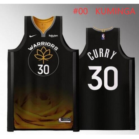 Men Warriors #00 KUMINGA Black City Edition Jersey Men Warriors #00 KUMINGA Black City Edition Jersey