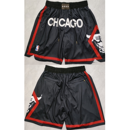 Men Chicago Bulls Black City Edition Shorts Men Chicago Bulls Black City Edition Shorts