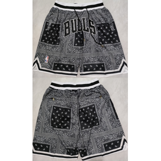 Men Chicago Bulls Black Grey Shorts Men Chicago Bulls Black Grey Shorts
