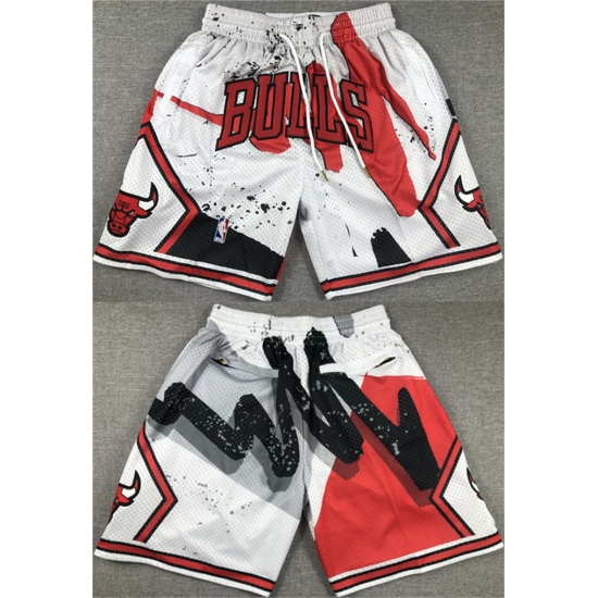 Men Chicago Bulls White Red Shorts 28Run Small 29 Men Chicago Bulls White Red Shorts 28Run Small 29