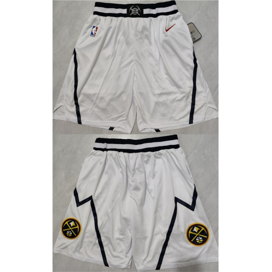 Men Denver Nuggets White Shorts 28Run Small 29 Men Denver Nuggets White Shorts 28Run Small 29