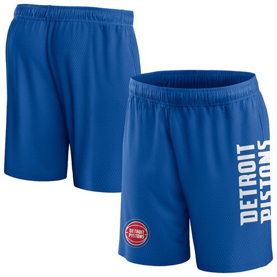 Men Detroit Pistons Royal Post Up Mesh Shorts Men Detroit Pistons Royal Post Up Mesh Shorts