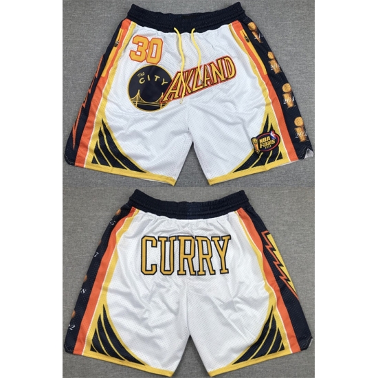 Men Golden State Warriors 30 Stephen Curry White Shorts Men Golden State Warriors 30 Stephen Curry White Shorts