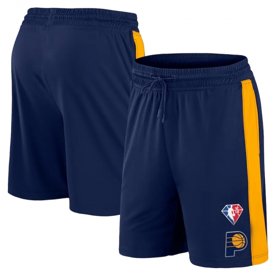 Men Indiana Pacers Navy Yellow Shorts Men Indiana Pacers Navy Yellow Shorts