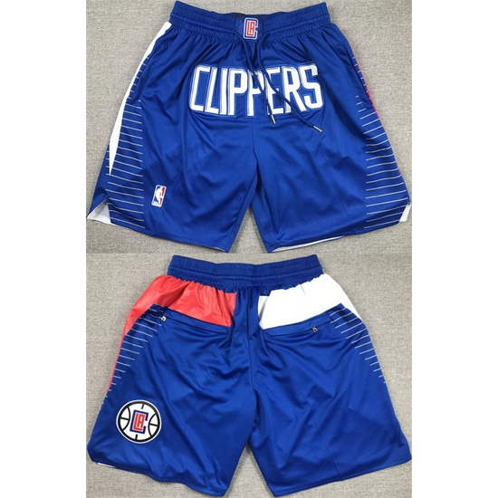 Men Los Angeles Clippers Blue Shorts Men Los Angeles Clippers Blue Shorts