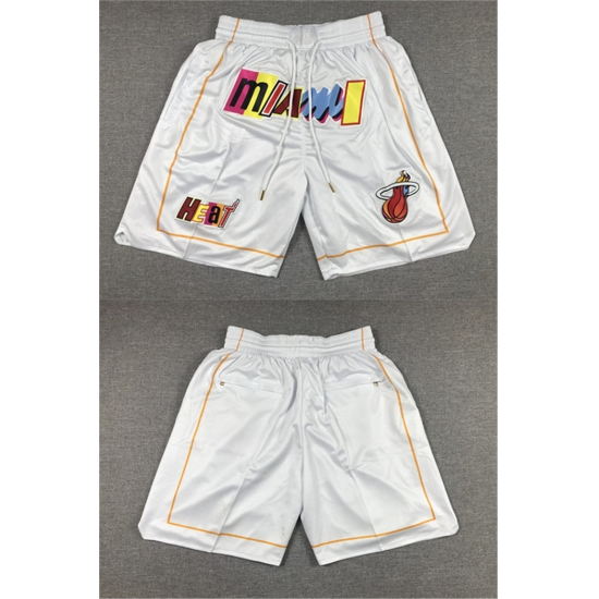 Men Miami Heat 2022 23 White City Edition Shorts Men Miami Heat 2022 23 White City Edition Shorts